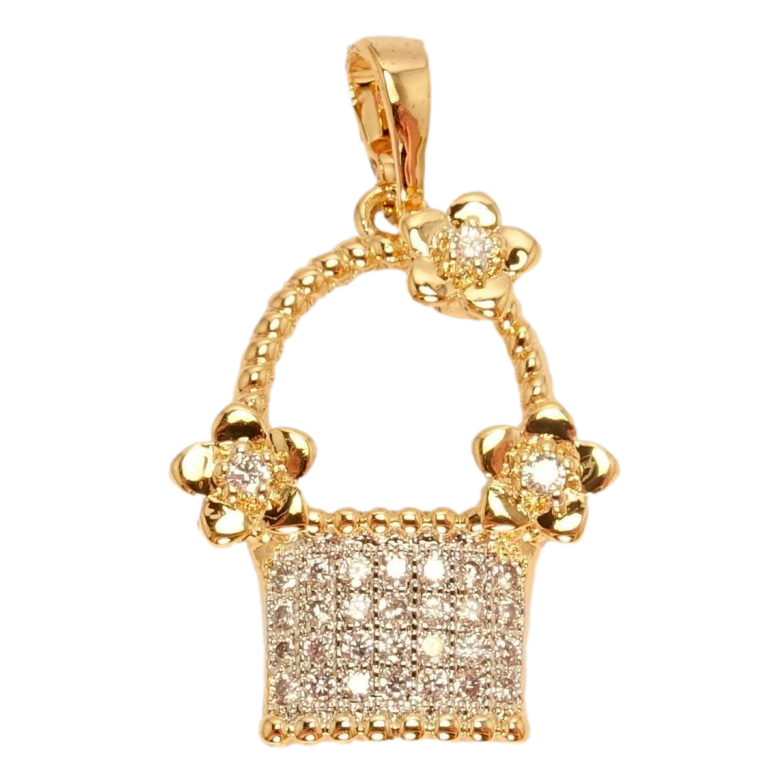 Кулон Xuping Позолота + Родій Кошик з квітами фото №1