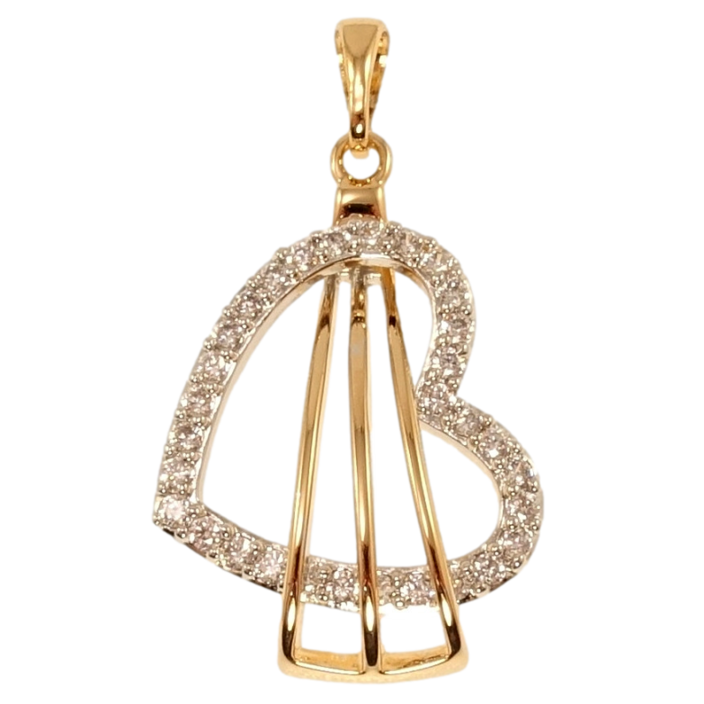 Кулон Xuping Позолота + Родій Серце з інкрустацією цирконієм фото №2