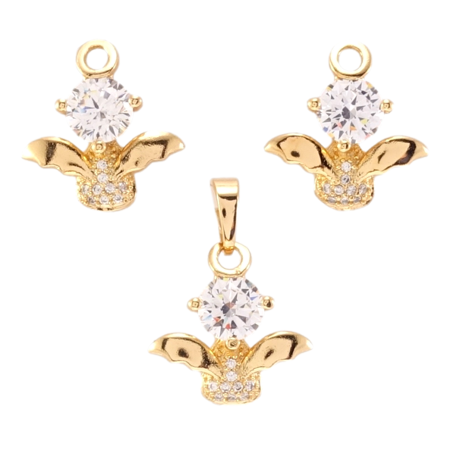 Набор Xuping Позолота 18K Серьги Кулон Ангелочки фото №1