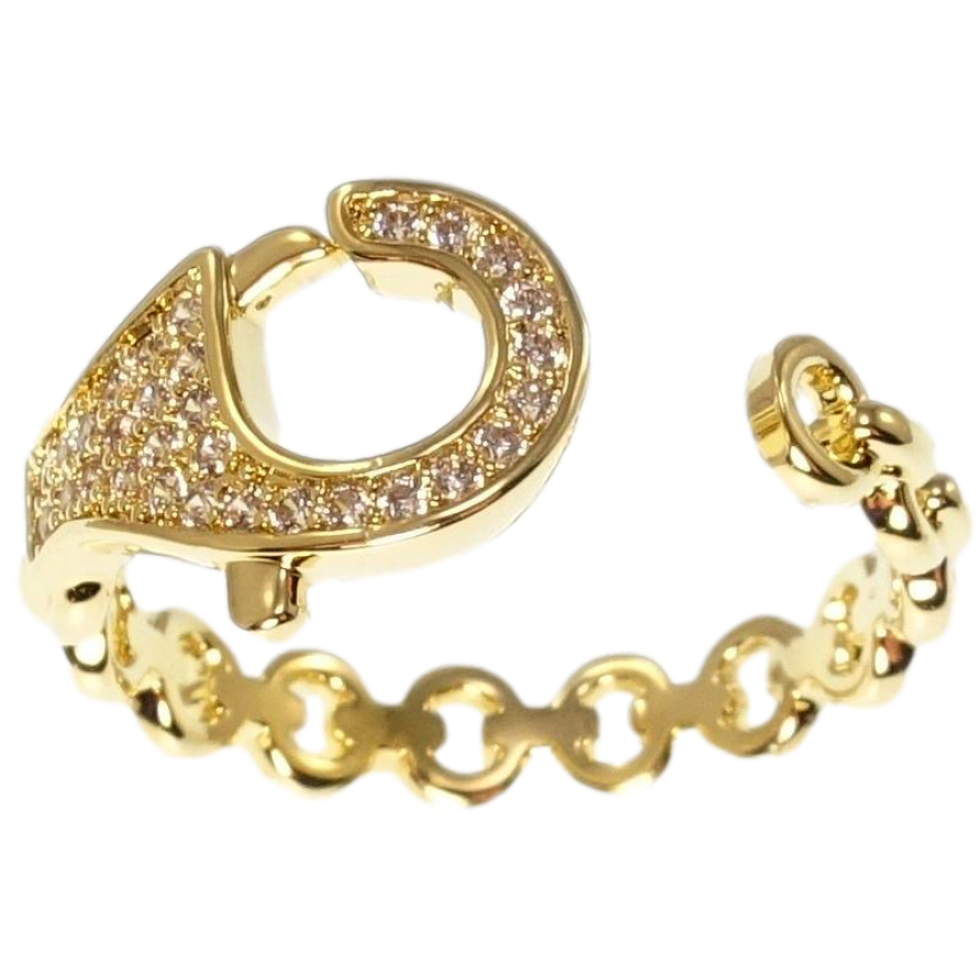 Каблучка Xuping QQMM Позолота 14K Ланцюжок із замком фото №1