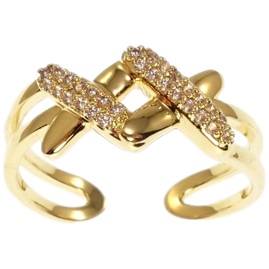 Кольцо Xuping QQMM Позолота 14K Крестики с цирконием фото №1