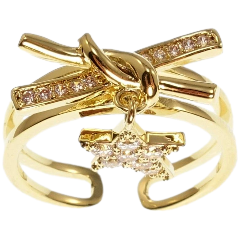 Каблучка Xuping QQMM Позолота 14K Вузол із підвіскою зіркою фото №5