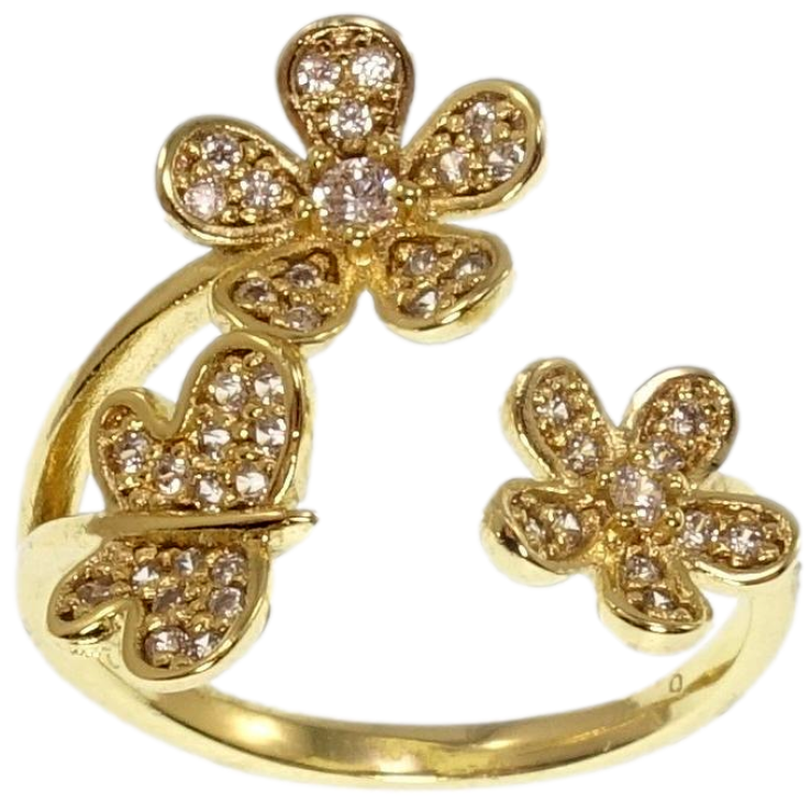 Каблучка Xuping QQMM Позолота 14K Квіточки з метеликом фото №24