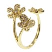 Кольцо Xuping QQMM Позолота 14K Цветочки с бабочкой фото №2