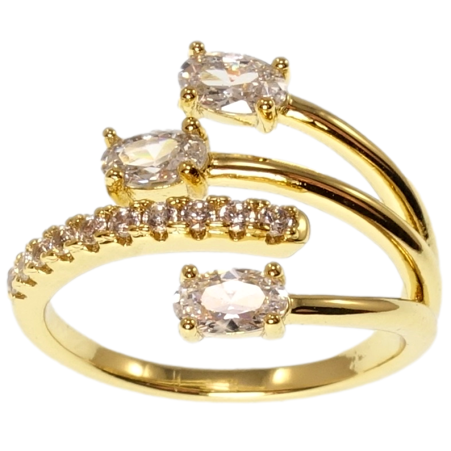 Каблучка Xuping QQMM Позолота 14K Інкрустація цирконій фото №1 Каблучка Xuping QQMM Позолота 14K Інкрустація цирконій фото №1