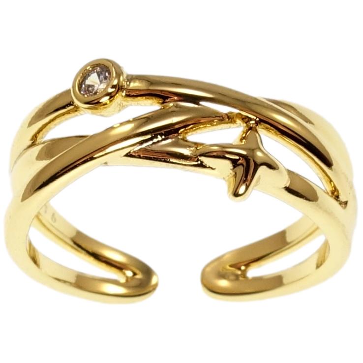 Каблучка Xuping QQMM Позолота 14K Сплетення ліній фото №6