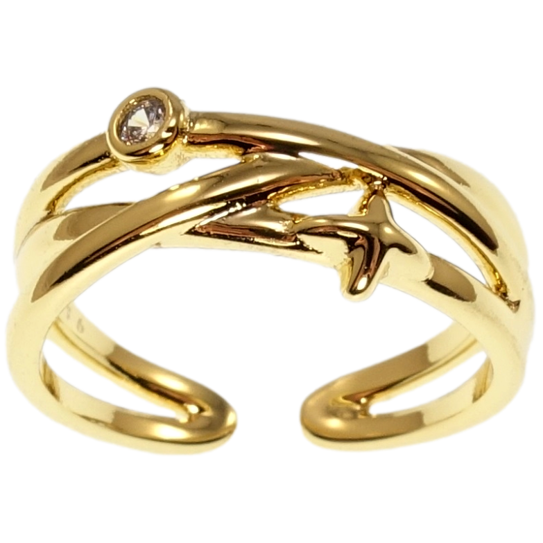 Кольцо Xuping QQMM Позолота 14K Сплетение линий фото №1