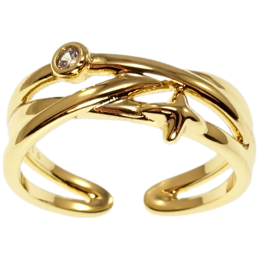 Каблучка Xuping QQMM Позолота 14K Сплетення ліній фото №1