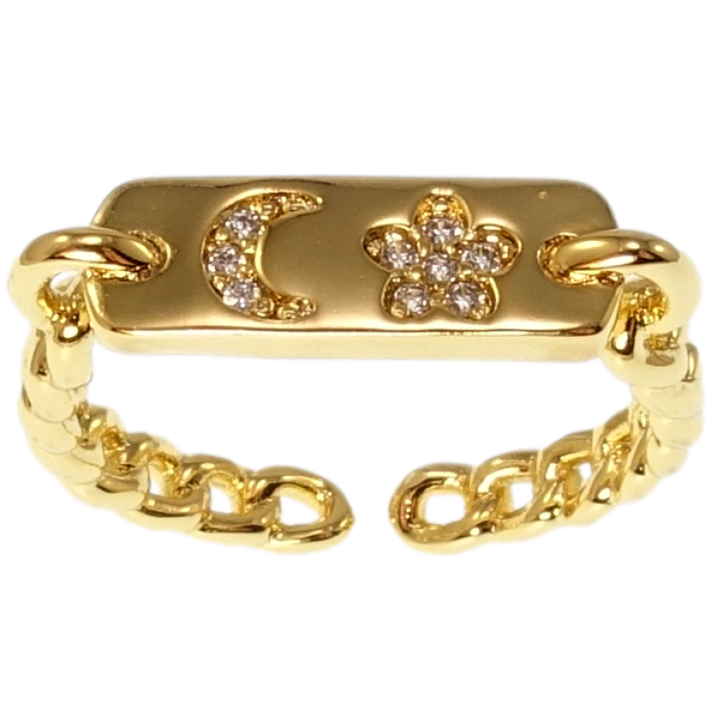 Кольцо Xuping QQMM Позолота 14K Цепочка с вставкой фото №1