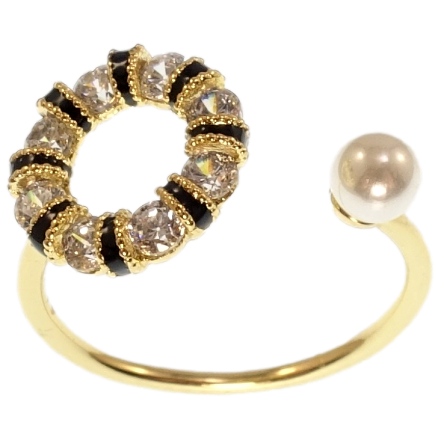 Кольцо Xuping QQMM Позолота 14K Кристальный венок с жемчужиной фото №1