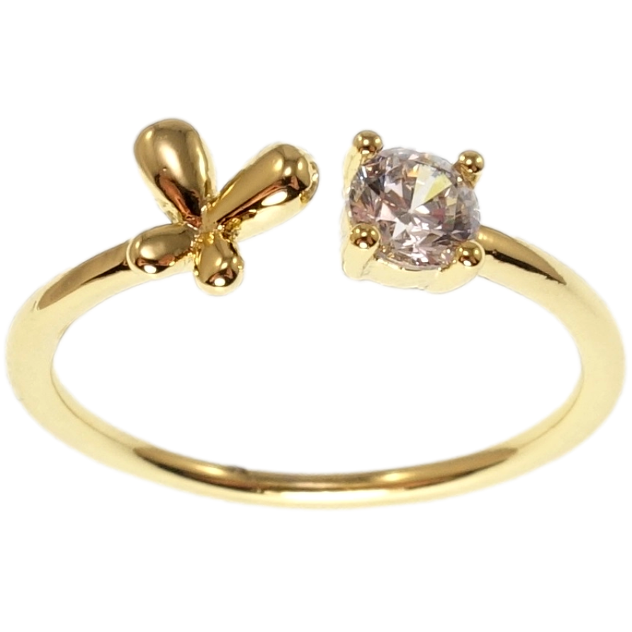 Каблучка Xuping QQMM Позолота 14K Метелик з кристалом фото №1