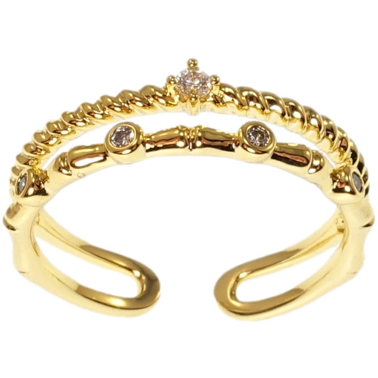 Каблучка Xuping QQMM Позолота 14K Вставки цирконію фото №6