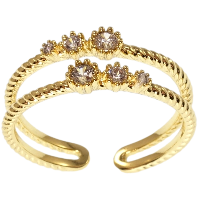 Каблучка Xuping QQMM Позолота 14K Вставки цирконію фото №4