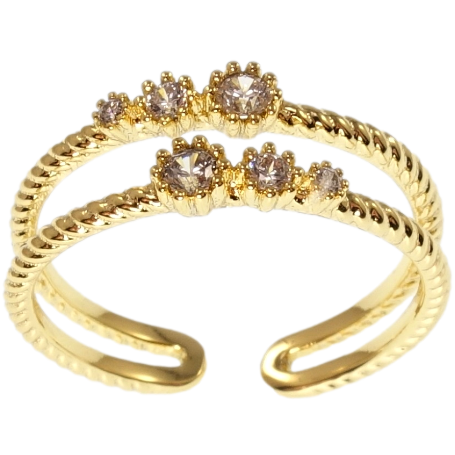 Кольцо Xuping QQMM Позолота 14K Вставки циркония фото №1