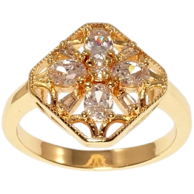 Кольцо Xuping M&L Цвет 18K Резной ромб с цирконием фото №15