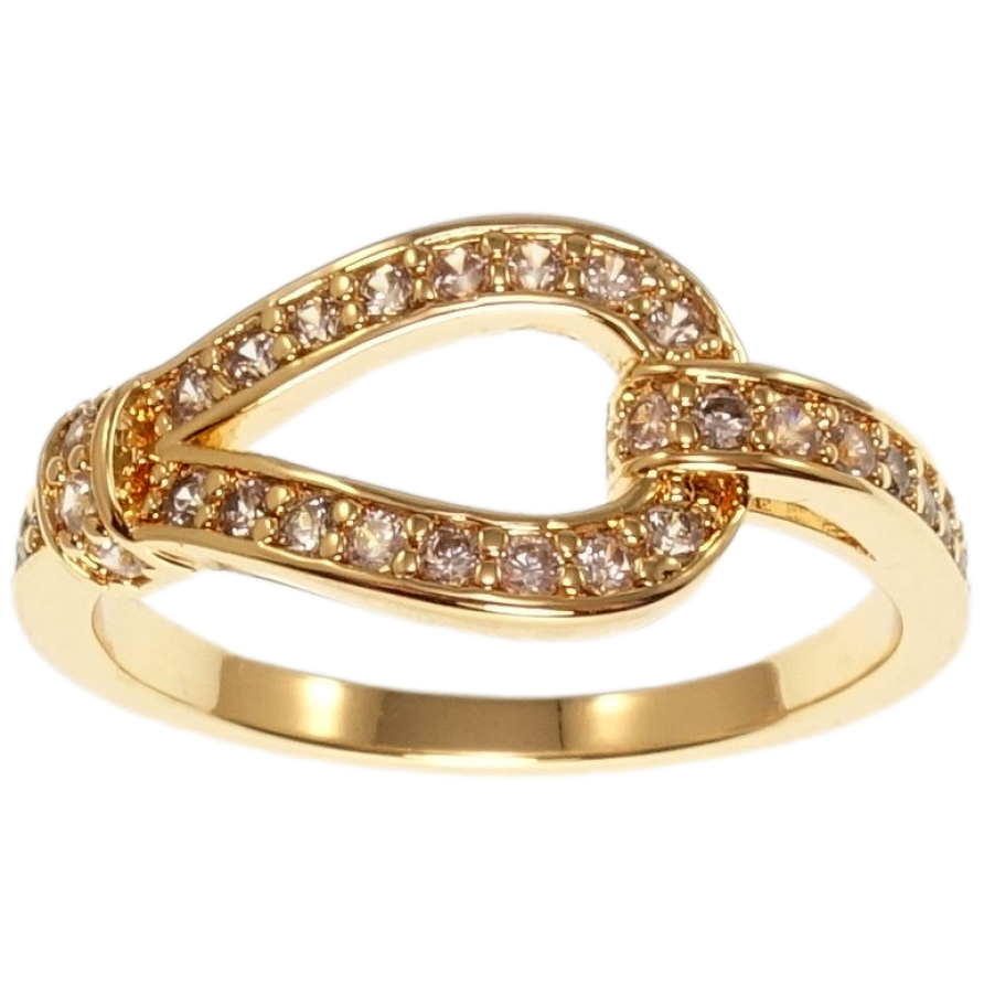 Кольцо Xuping M&L Цвет 18K Петелька с цирконием фото №1