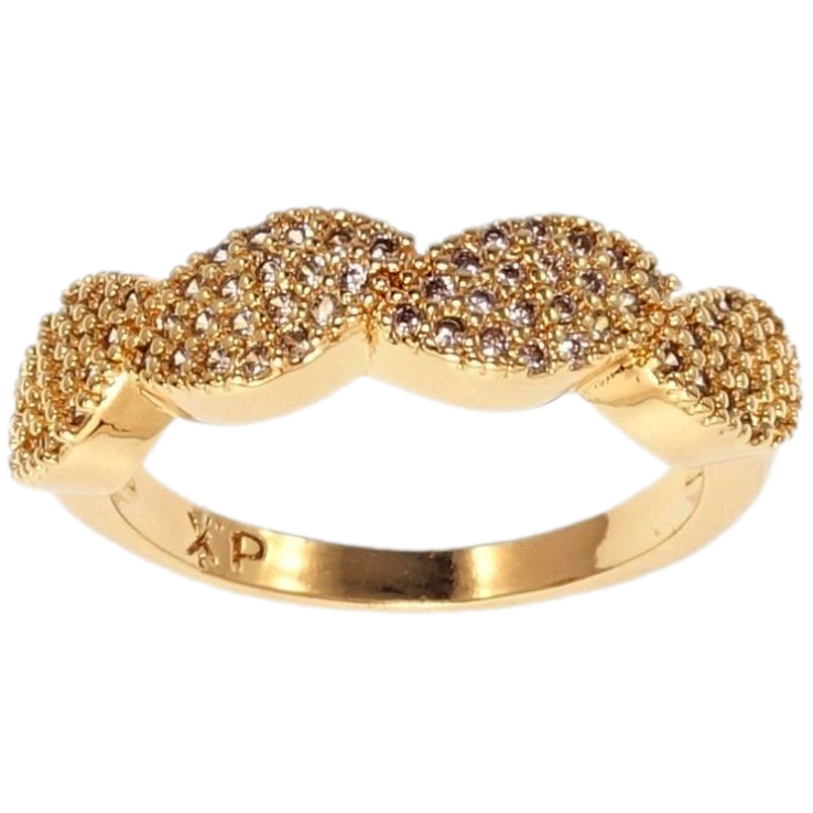 Каблучка Xuping M&L Колір 18K Хвиля усеяна цирконієм нар. 17,19.5 фото №23