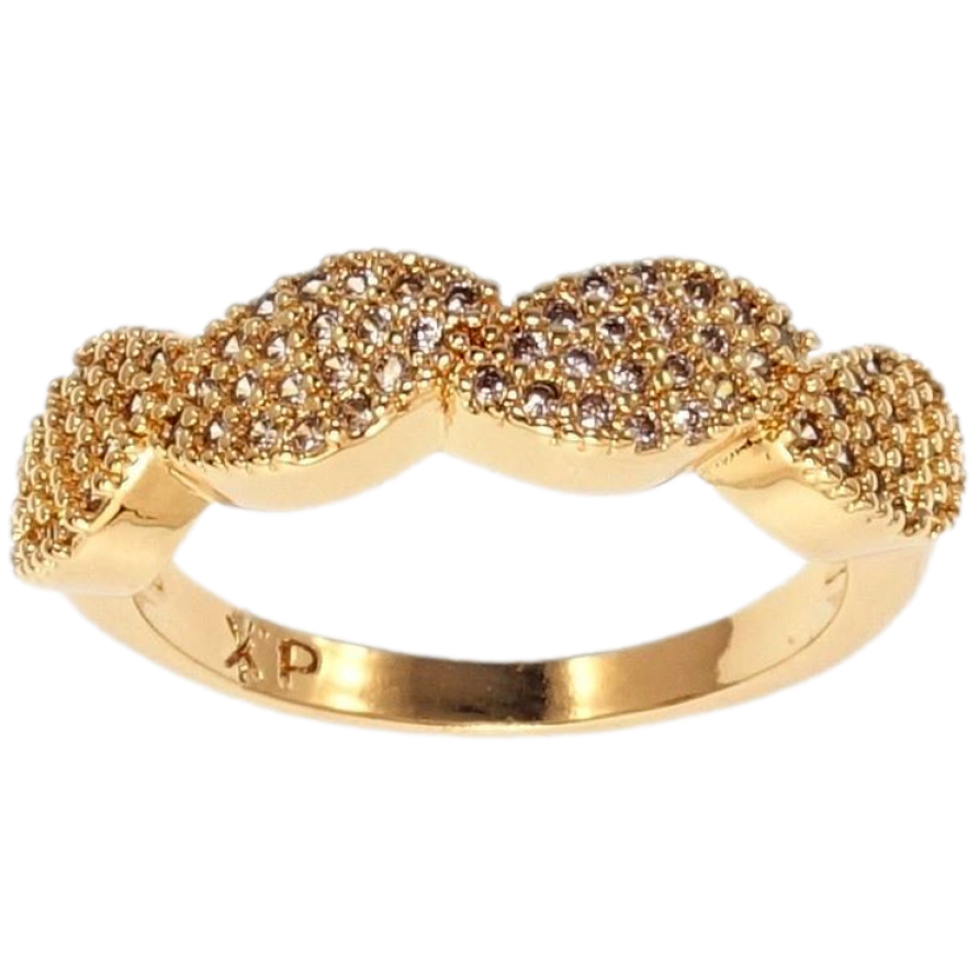 Каблучка Xuping M&L Колір 18K Хвиля усеяна цирконієм нар. 17,19.5 фото №1