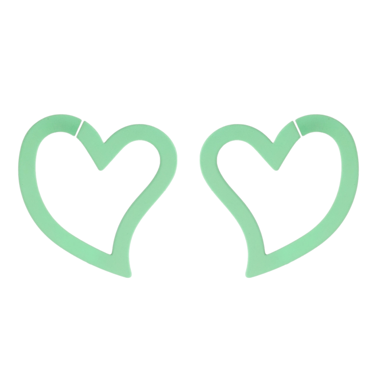 Сережки Xuping QQMM Родій пусети Сердечки салатове матове фарбування фото №24