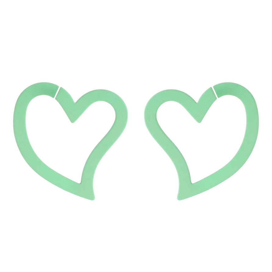 Сережки Xuping QQMM Родій пусети Сердечки салатове матове фарбування фото №1