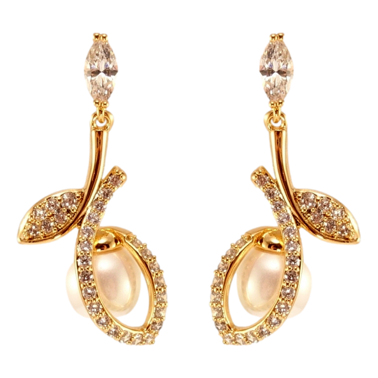 Серьги Xuping QQMM Позолота 18K пусеты Изящные жемчужные бутоны фото №2 Серьги Xuping QQMM Позолота 18K пусеты Изящные жемчужные бутоны фото №2