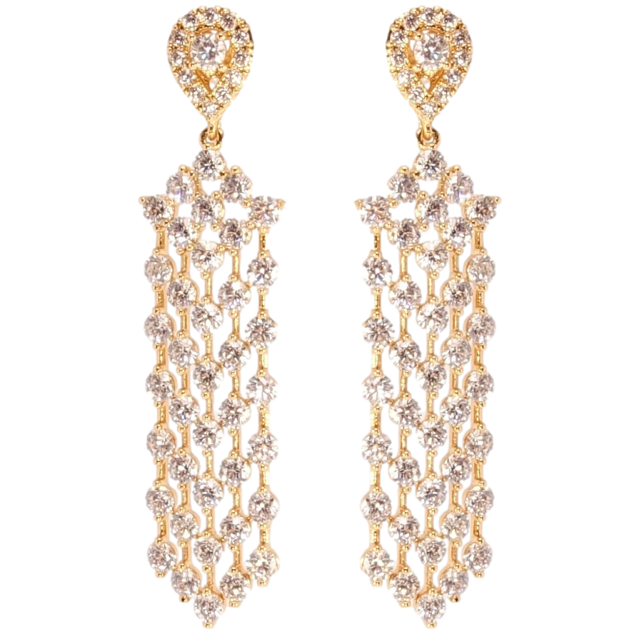 Серьги Xuping QQMM Позолота 18K пусеты Кристальная грация фото №1