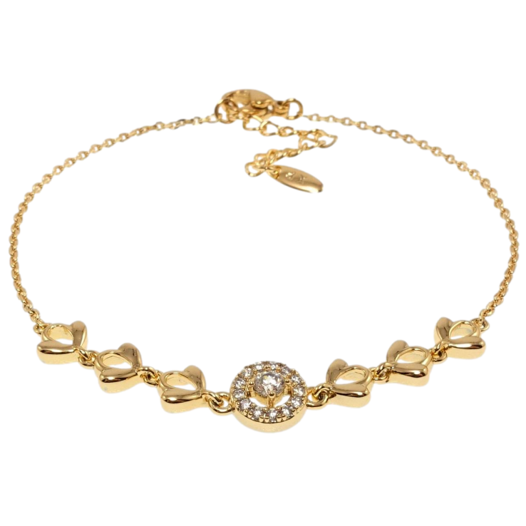 Браслет Xuping QQMM Позолота 18K Цепочка с декоративной вставкой длина с доп.цепочкой 18-21см х 1мм фото №16