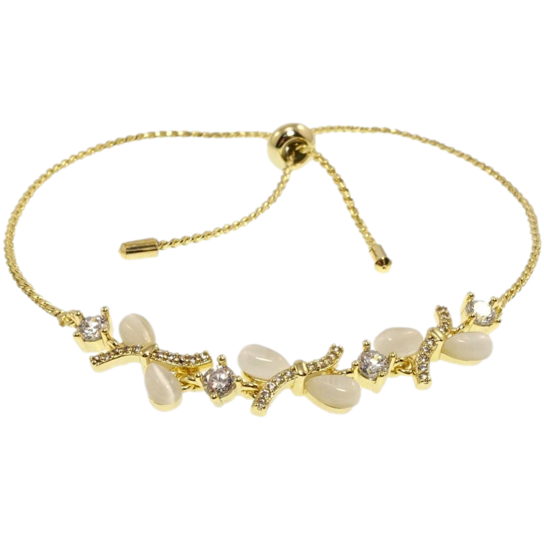 Браслет Xuping QQMM Позолота 14K Ланцюжок з декоративними бантами з Котячим оком на бігунці 11-22см х 1мм фото №1