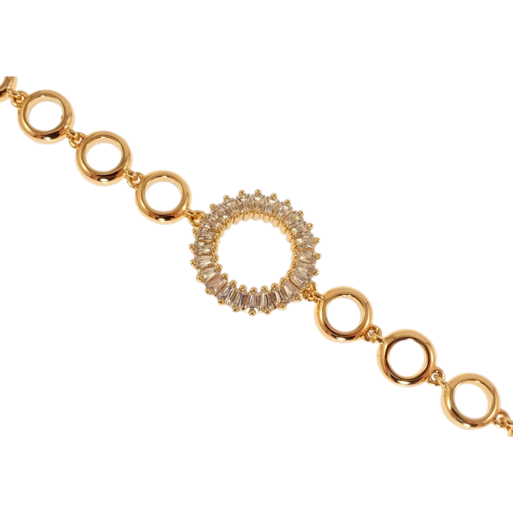 Браслет Xuping QQMM Позолота 18K Колечки с цирконием длина с доп.замком 17,18.5см х 6мм фото №18