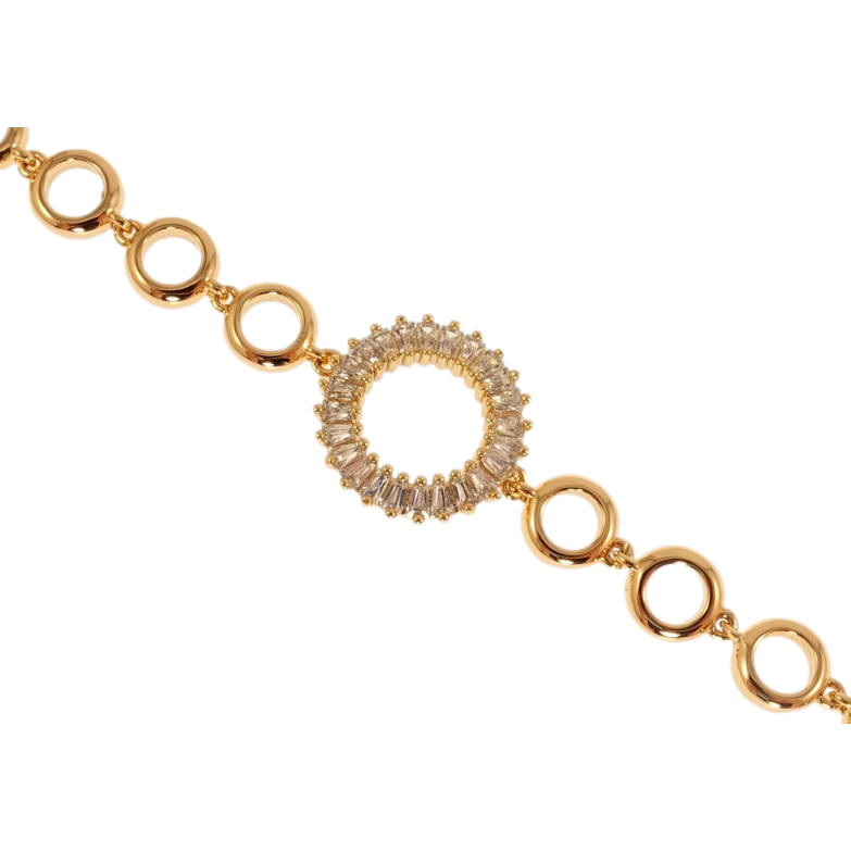 Браслет Xuping QQMM Позолота 18K Кільця з цирконієм довжина з доп.замком 17,18.5см х 6мм фото №1