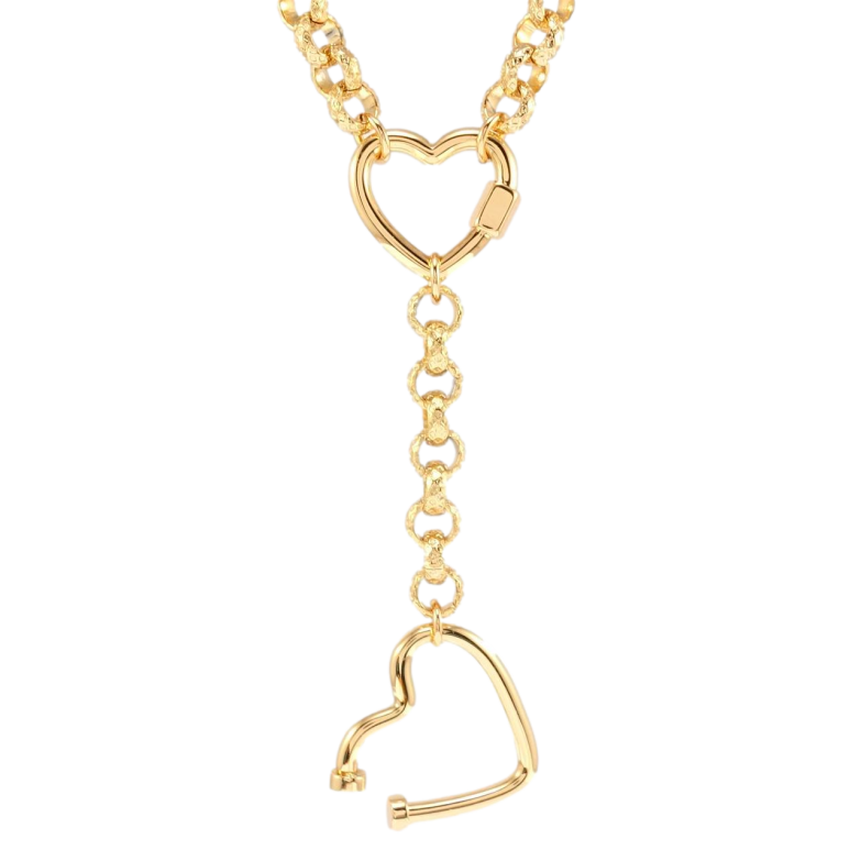 Подвеска на цепочке Xuping QQMM Позолота 18K Сердечки на цепочке длинна 41-46,5мм х 6мм фото №1