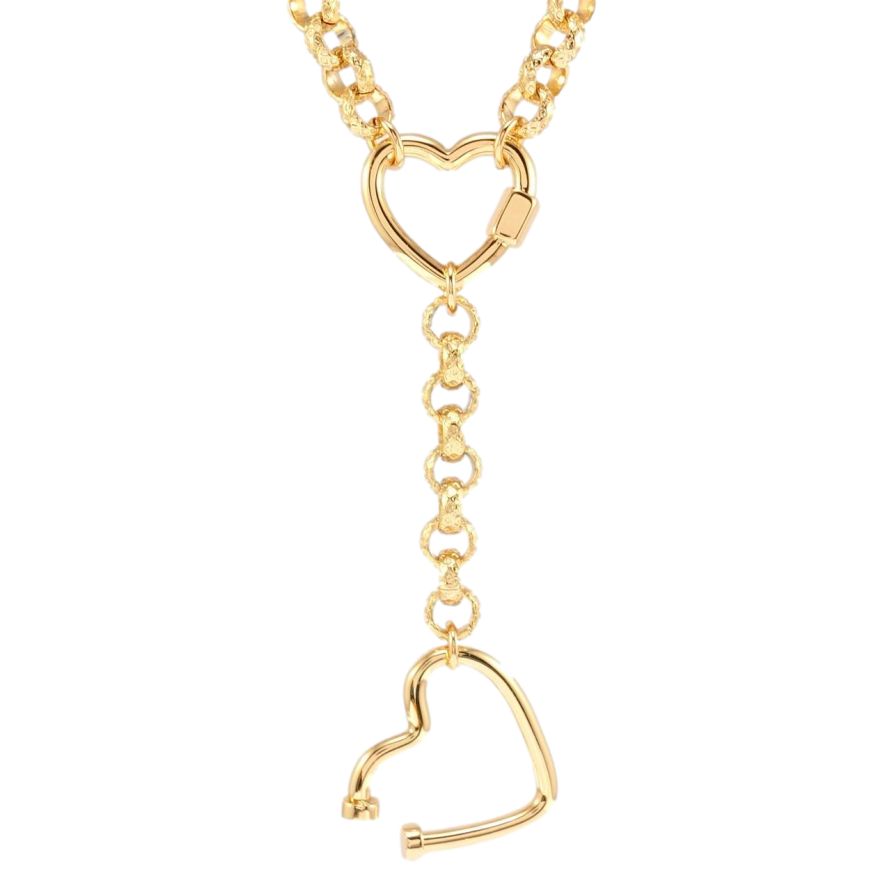 Подвеска на цепочке Xuping QQMM Позолота 18K Сердечки на цепочке длинна 41-46,5мм х 6мм фото №1