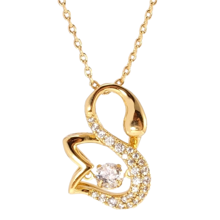 Кулон на ланцюжку Xuping QQMM Позолота 18K Лебідь з Танцювальним кристалом довжина 41,5-44,5см х 1мм фото №17