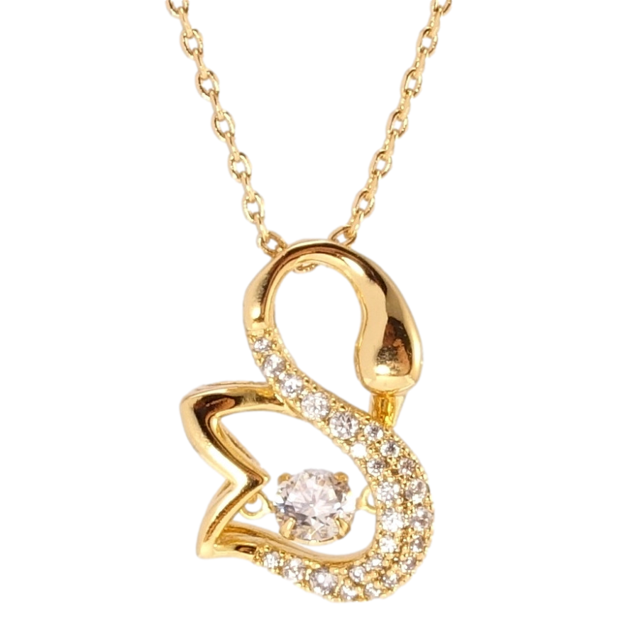 Кулон на ланцюжку Xuping QQMM Позолота 18K Лебідь з Танцювальним кристалом довжина 41,5-44,5см х 1мм фото №1