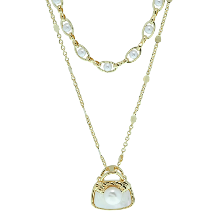 Кольє Xuping QQMM Позолота 14K Подвійний ланцюжок із сумочкою довжина 41.5-47см х 1,4мм фото №9