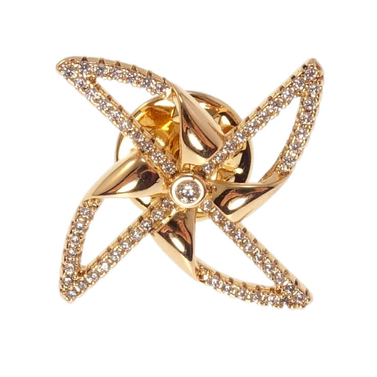 Брошка Xuping QQMM Позолота 18K Млин інкрустація цирконієм фото №4 Брошка Xuping QQMM Позолота 18K Млин інкрустація цирконієм фото №4