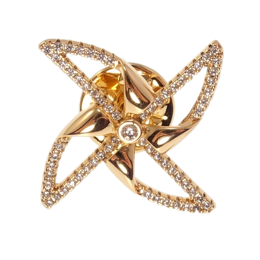 Брошка Xuping QQMM Позолота 18K Млин інкрустація цирконієм фото №1 Брошка Xuping QQMM Позолота 18K Млин інкрустація цирконієм фото №1