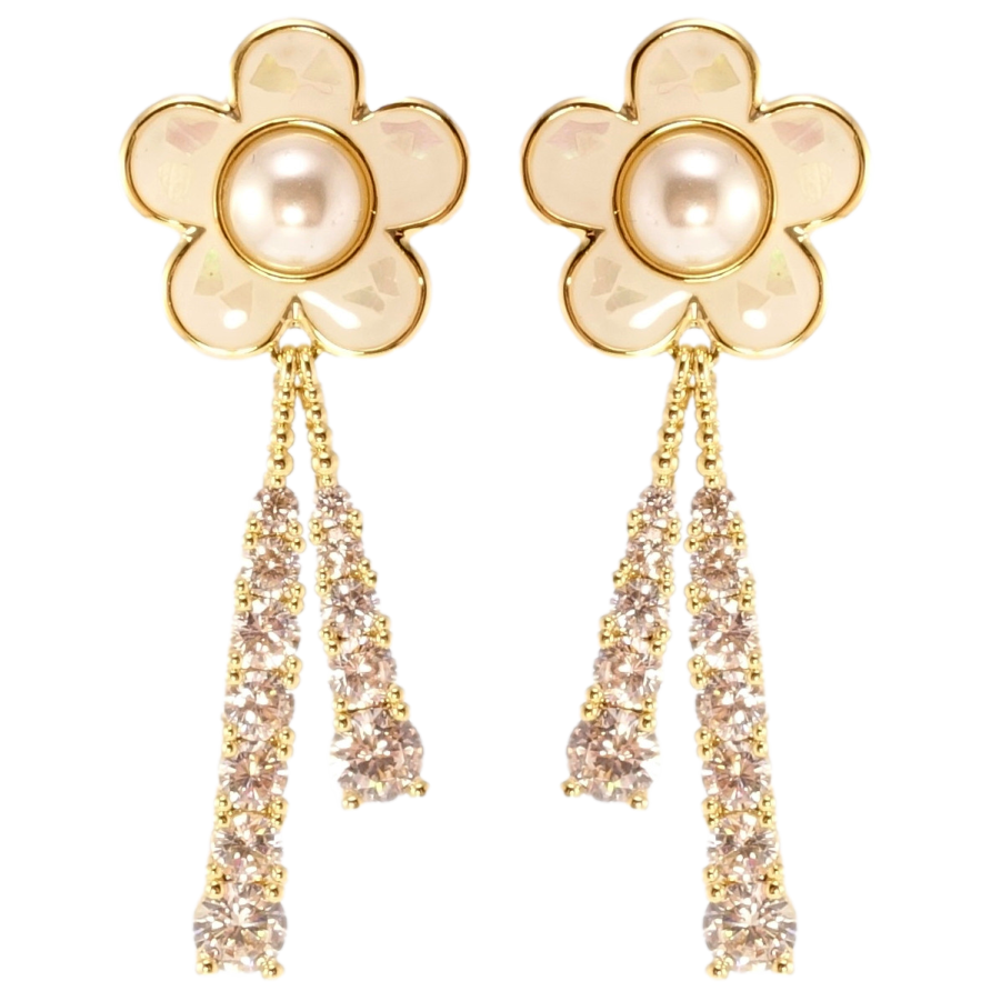 Сережки Xuping JEAN GOUJON Позолота 14K пусети Перлинні квіточки фото №1