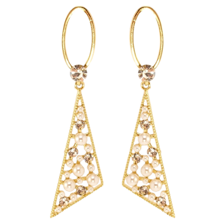 Серьги Xuping JEAN GOUJON Позолота 14K пусеты Жемчужный каприз фото №20