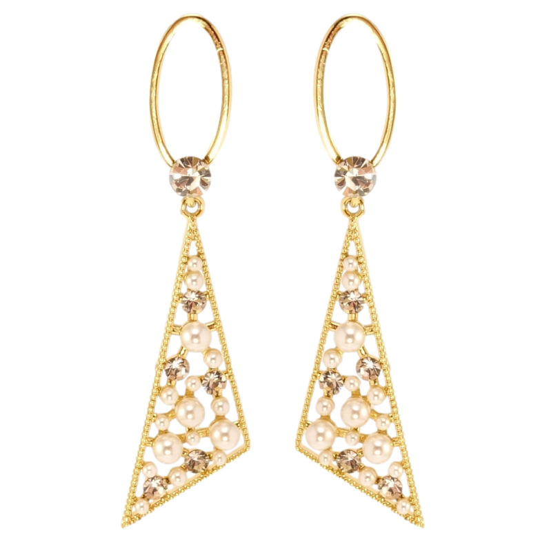 Серьги Xuping JEAN GOUJON Позолота 14K пусеты Жемчужный каприз фото №2