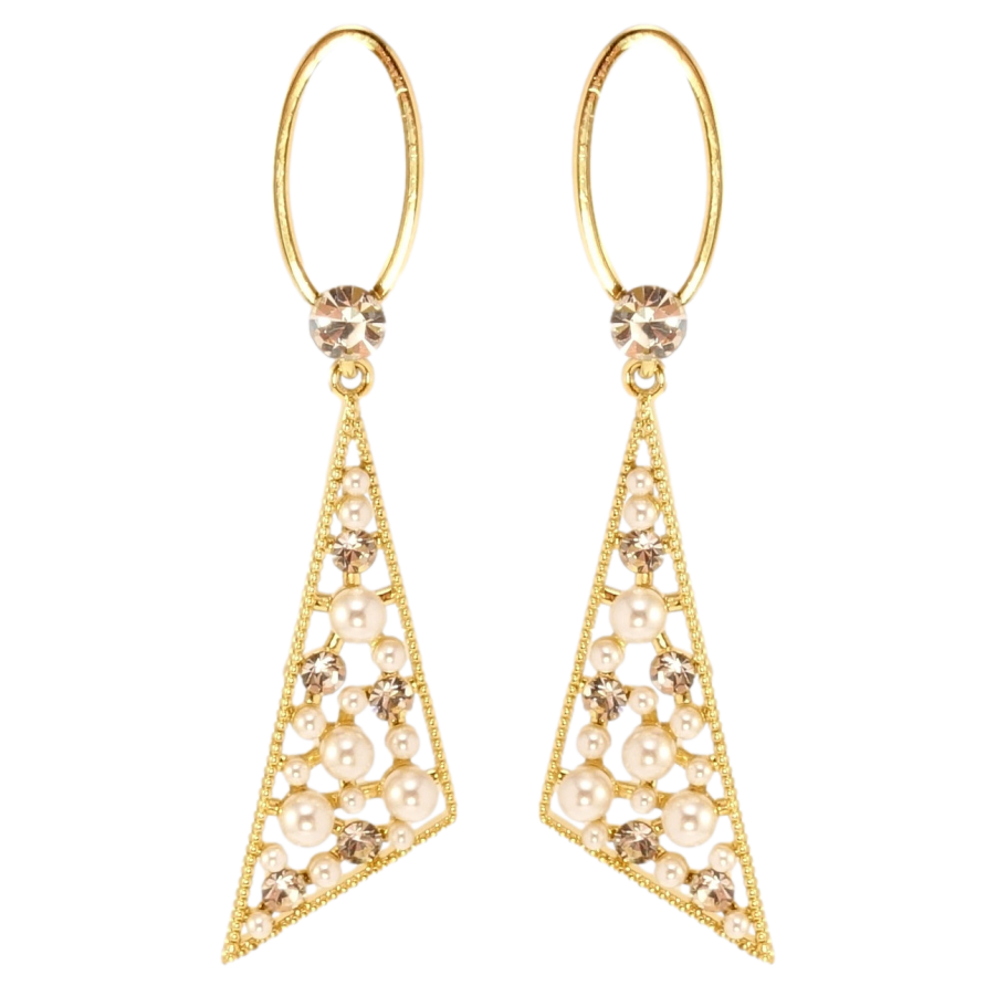 Серьги Xuping JEAN GOUJON Позолота 14K пусеты Жемчужный каприз фото №1