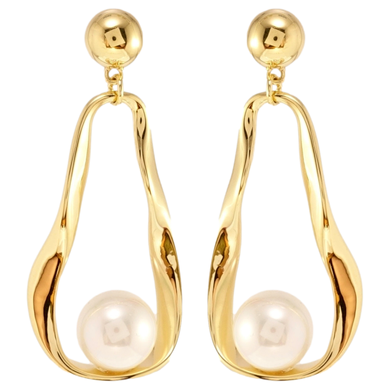 Серьги Xuping JEAN GOUJON Позолота 14K пусеты Фигурные подвески с жемчужинами фото №1