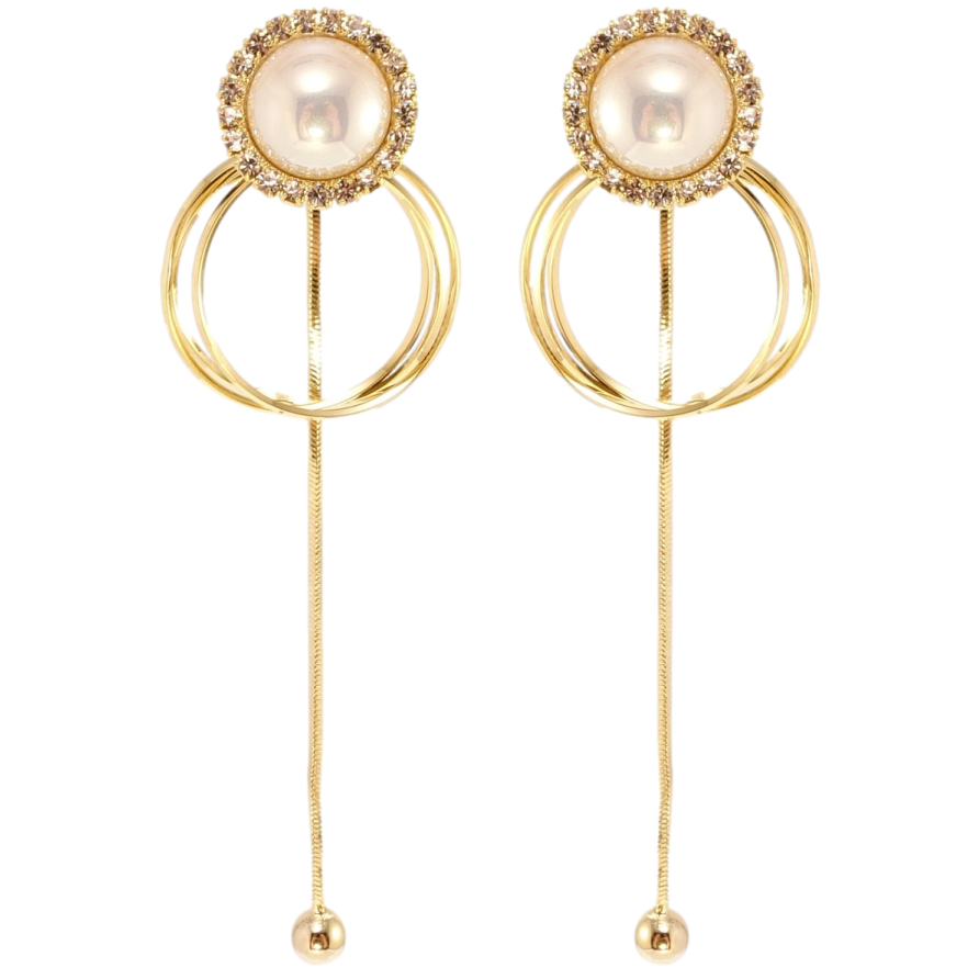 Серьги Xuping JEAN GOUJON Позолота 14K пусеты Авангардные подвески фото №1