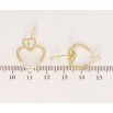 Серьги Xuping JEAN GOUJON Позолота 14K пусеты Сердечки с цирконием и жемчужинами фото №2