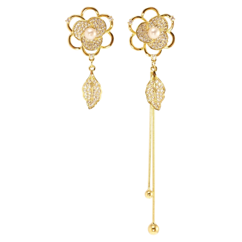 Сережки Xuping JEAN GOUJON Позолота 14K пусети Квіткова асиметрія фото №21
