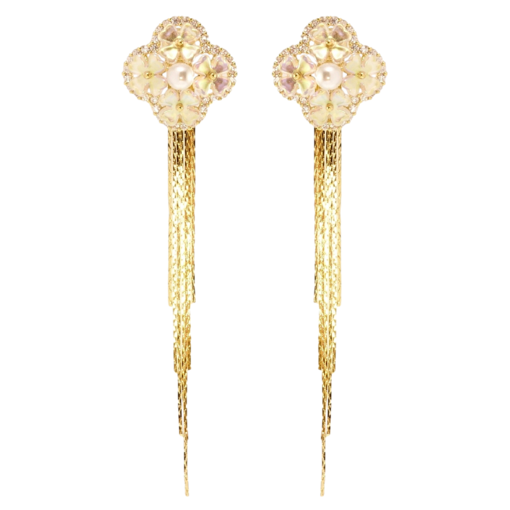 Серьги Xuping JEAN GOUJON Позолота 14K пусеты Цветочная экзотика фото №23