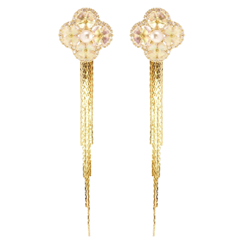 Сережки Xuping JEAN GOUJON Позолота 14K пусети Квіткова екзотика фото №20