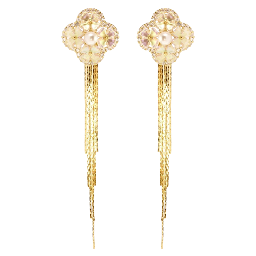 Серьги Xuping JEAN GOUJON Позолота 14K пусеты Цветочная экзотика фото №1