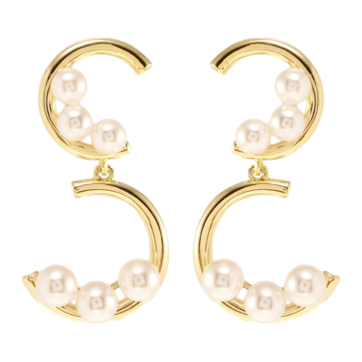 Серьги Xuping JEAN GOUJON Позолота 14K пусеты Изящность жемчуга фото №17