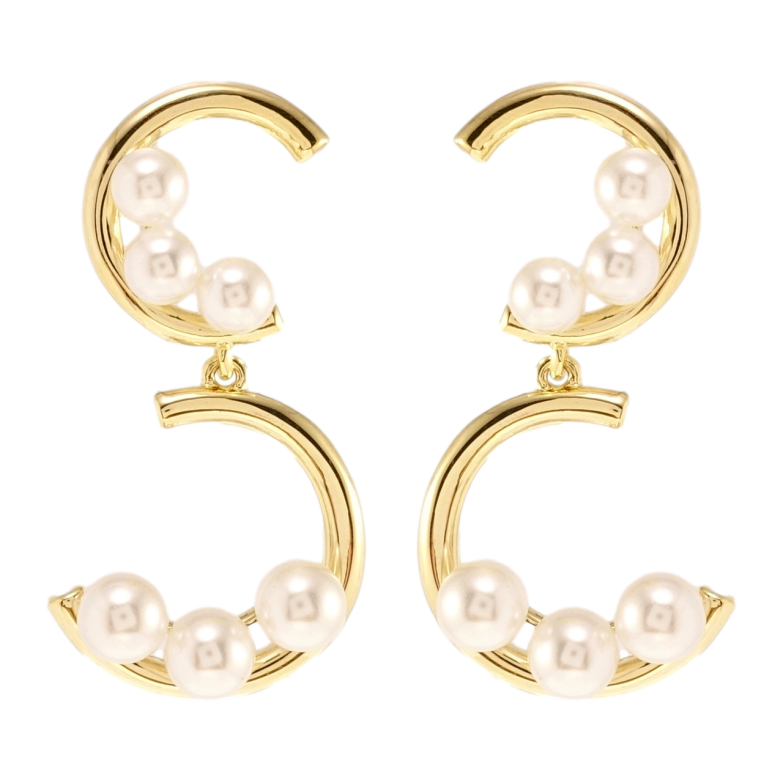 Серьги Xuping JEAN GOUJON Позолота 14K пусеты Изящность жемчуга фото №18